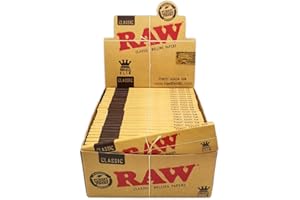 Raw King Size Slim Boite de 50 Carnets de Feuilles à Rouler