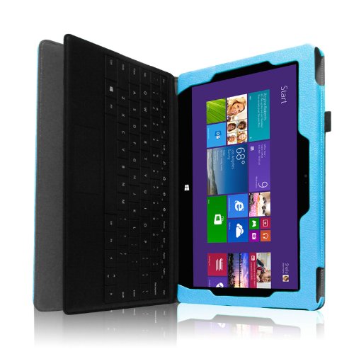 Fintie Schutzhülle Flip Case mit Stylus Halterung für Microsoft Surface RT/Surface 2 26,9 cm nicht kompatibel mit Windows 8 Pro blau Surface Pro / Surface Pro 2 - 6