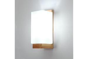 Comely Aplique Pared Interior, Lámpara de Pared Vintage de Madera E27, Máx. 60W, Simple Iluminación Interior Luz de Pared para Sala de Estar, Dormitorio, Pasillo
