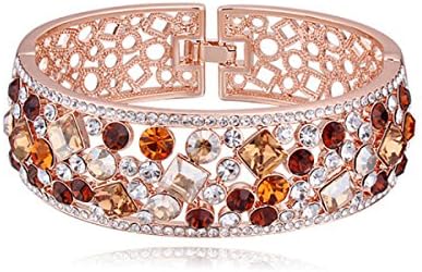 WenL Women's Fashionable Inlaid Crystal Bracelet,ColorB