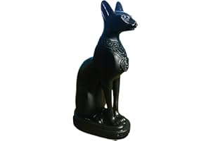 Kocris Casa Aquarium Ancient Egypt Fish Tank Decorations Cat Goddess Bastet Reptile Turtle Lizard Spider Tanks Terrarium Egyptian Temple Décor Ornament Pet Black