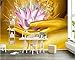 Produktbild Xcmb Tapete Modischer Älterer Goldener Hintergrund Bergamotte Lotospagode Bergamot Lotos 3D Schnitzte Kunsthintergrund Wall-250Cmx175Cm