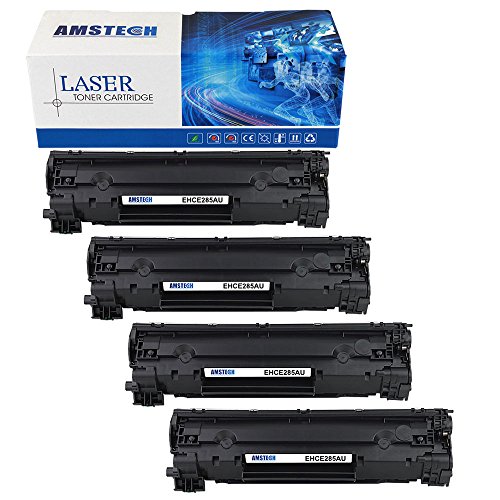4 Pack Amstech kompatibel toner CE285A 85A fuer HP LaserJet Pro P1100 P1102 P1102W P1102WHP, Pro M1132 M1210 M1130 M1212NF M1217NFW,Standard Yield (1600 Seiten)