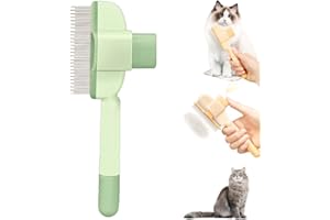 ‎KAILISI Selbstreinigender Flohkamm für Haustiere, 2025 Neu Anti Knoten Kamm Verfilzte Haarentferner, Katze Hund Flohkamm Katzenbürste für Fellpflege und Massage (Grün)