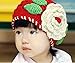 Demarkt Baby Girls Toddler Knitted Winter Warm Crochet Flower Beanie Hat Cap Handmade Red