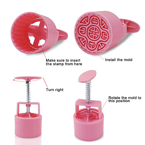 KEESIN Mond-Kuchen-Form 100g Mehl Runde DIY Hand gedrückt Tortendekoration Ausstechform Mold (100 g) - 3