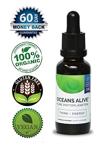Oceans Alive 2.0 Marine Phytoplankton by Activation Products, 30 ml - Increases Energy and Vitality, Supports Mental Focus, Enhances Immune System. Stored in High Quality Dark Miron-Glass Bottle with High-End Food Dropper for Easy Dispensing - 3rd Party Tested for Superior Purity & Potency. 60 Days Money Back Guarantee. by Activation Products