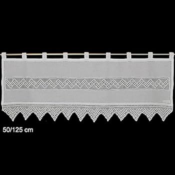 Hossner Scheibengardine Rosen Herzen 50 cm hoch | Breite der Gardine