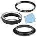 Produktbild K&F Concept® EOS Objektiv Schutzring Protection Ring für 58mm UV-Filter an Canon EOS Objektiv in Retrostellung mit EOS-58mm Umkehrring 58mm UV Filter Reinigungstuch