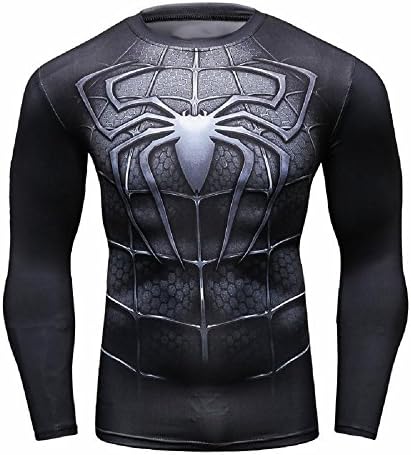Knitted T-Shirt Long Sleeve Sport Print Spiderman With A Choice For Men's Sizes