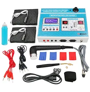 Physiogears Combination 5 IN 1 LCD 125 Programs Computerized IFT+MS+TENS+US+Deep Heat Machine with 1 Year Warranty