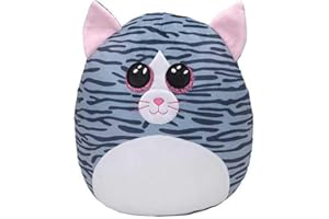 Ty 2005729 Kiki Cat Squish A Boo kuscheliges Kissen, wielokolorowy, szary