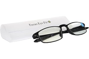 Focus Eye Fit Reading Glasses Blue Light Blocking, Flexible Hinge Readers for Women Men Anti Eyestrain Lightweight Eyeglasses