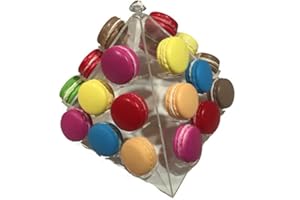 Le Petit Mitron Pyramide plexi présentoir à Macarons - Taille Petite : 20 x 20 x 22 cm Environ - 4 x 6 Macarons en présentation
