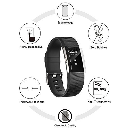 Fitbit Charge 2 protector de pantalla 6-Pack Yoozon Claro PET HD pantalla invisible protecci n sin pelar cobertura completa burbuja gratis para Fitbit Charge 2 Garant a de por vida Fitbit Charge 2 protector de pantalla 6-Pack Yoozon Claro PET HD pantalla invisible protecci n sin pelar cobertura completa burbuja gratis para Fitbit Charge 2 Garant a de por vida