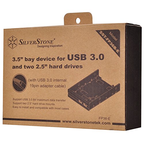 SilverStone SST-FP36B-E – Front Panel 3.5″ 2x USB 3.0 mit Halterung für 2x 2.5″ HDD/SSD, schwarz - 8