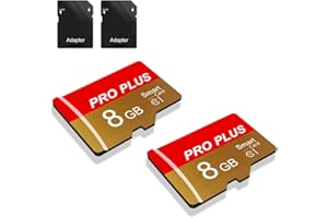 Lot de 2 Carte Mémoire 8 Go avec Adaptateur, Carte Mémoire TF Haute Vitesse, UHS-I, A1, C10, Carte TF pour Tablette/Téléphone/Appareil Photo/Autoradio/Enregistreur de Conduite (TF162 8 Go)