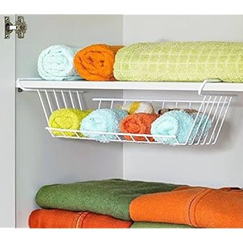 2er Set Hängekorb aus Metall Aufbewahrungs-Korb für Küchenschränke