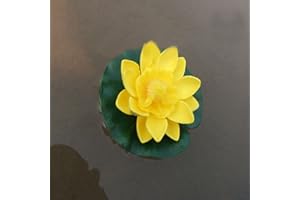 Gemini_mall® Floating Pond Decor Water Lily/Lotus Foam Flower, 10cm/3.94" (Yellow)