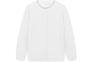 CUNYI Pull pour Fille Gilet à Boutons Cardigan Léger Uniforme Scolaire Manteau Casual Mignon