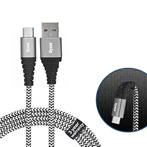 Dyazo 2.4 Amp 6 Ft Nylon Braided Fast Mobile Charging Micro USB Cable IF Compliant Chip for Android, Samsung Galaxy S7 Edge / S7 / S6 Edge / S6, Note 5/4/2 and More