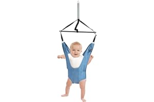 COSTWAY Sauteur de Porte pour Bébé 6-12 Mois, Siège Sauteur Suspendu avec Chaîne Réglable 29-93 cm, Siège en Tissu TC et Tube de Support en Fer, Charge Max 12KG, Bleu…