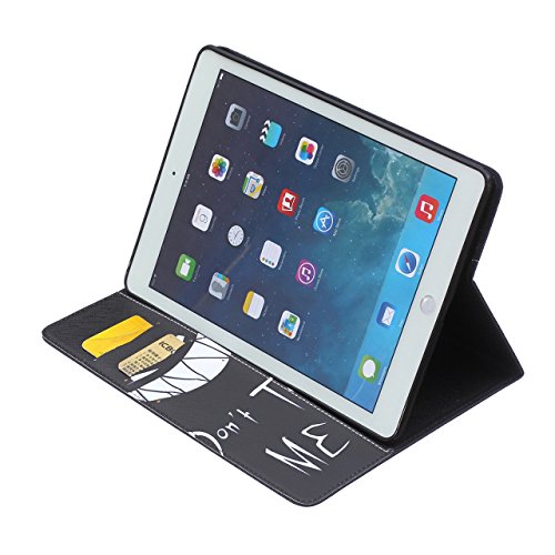 iPad Air Hülle, Deenor Bunt Painting und Stilvoll Brieftasche Tasche PU Leder Flip Protective Stand Tasche Schutzhülle Hülle für Apple iPad Air (2013 Version).[Evil Smile] - 6