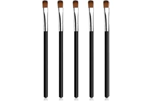 WLLHYF 5-Piece Angled Eyeliner Brush Set, Professional Eye Make-Up, Ultra Thin Bevelled Flat Eyebrow Set, Tight Liner for Eyeshadow, Gel, Powder, Liquid Cream, Women, Girls