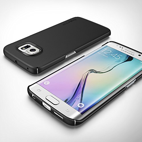 Funda Galaxy S6 Edge - Ringke SLIM    Completo Top   Bottom Cobertura    BLACK  Fluid Borde Curvo Touch Dise  o Avanzada Dual Coating Tecnolog  a All Around Protecci  n de Borde Duro Carcasa Funda para Samsung Galaxy S6 Edge - ECO Paquete
