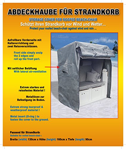 WOHNWERK Zweisitzer Strandkorb Modell Ostsee de Luxe – Nur diesen Monat! + Premium Schutzhülle + 2 Kissen + Versandkostenfrei (innerhalb Deutschlands)! - 4