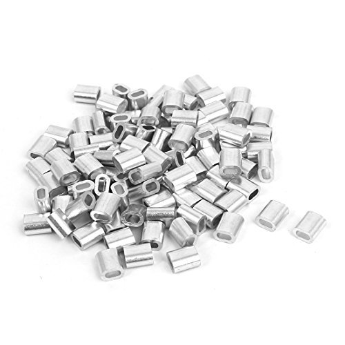 2mm 5/64 „Aluminium-Hülsen-Drahtseilhalter Swage Clip 100 Stück - 2