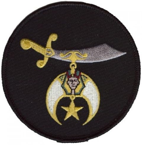 Masonic Shrine Scimitar Emblem Embroidered Cloth Iron On Patches Appliques