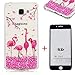 Produktbild SHYHONG Kompatibel Samsung Galaxy A510/A5 2016 Hülle+5D gehärtetem Glas Transparent TPU Silikon Handyhülle Anti-Kratzer Vier Eckluftkissen Schutzhülle Anti-Shock Bumper Cover(Flamingo)