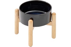 Havniva Ceramic 6.1inch Raised Dog Bowl with Stand for Small and Medium Dog Dish Pet Food and Water Bowl (Single Bowl with Stand - Starry Sky)