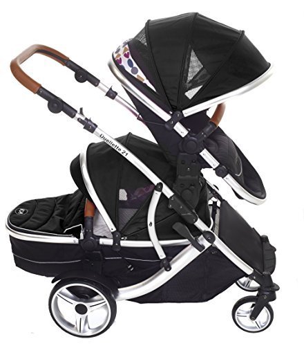 Kids Kargo Duellette 21 BS Combi Tandem Double Twin pushchair NEW COLOUR RANGE! (Dooglebug black)