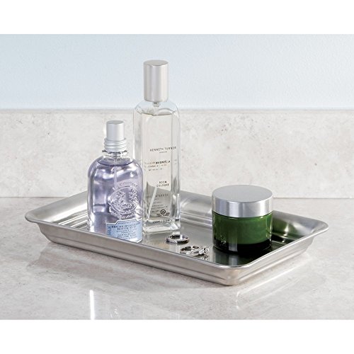 mDesign Kosmetik-Organizer Ablage für Handtücher, Makeup, Pflegeprodukte – Edelstahl Gebürstet - 2
