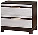 Price comparison product image Benzara BM166147 Contemporary Wooden Nightstand with Drawers, Brown Espresso, Silver, Brown