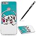 Produktbild Huawei P Smart Hülle,Huawei Enjoy 7S Handyhülle,WIWJ Hülle TPU Silikon Backcover Case mit Gemalt Kunst Malerei Muster Schutzhülle für Huawei P Smart/Huawei Enjoy 7S -Kopfhörer Welpe
