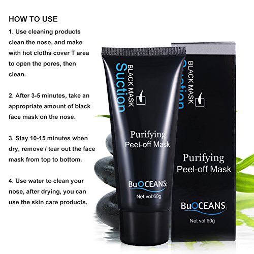 Black Head Maske, Peel off Maske, Mitesser Maske, Mitesser Gesichtsmaske, Gesichtsmasken Schwarz Black Mask, Blackhead Remover Mask, Black Mud Mask Mitesser, Tiefenreinigung Entferner Pore Acne Purifying Black Head, Beauty Skin Care Mitesserentferner Mask (60g) - 2