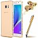 Produktbild Für Samsung Galaxy S7 Edge Case Cover, Vandot 3 in1 Set 0.7mm Soft Transparent Silikon TPU Rückseite Hülle Cover + Bling Diamant Bumper Rahmen Frame + Ultra Thin Dünn Strass Luxus Case Schutzhülle Premium Glitzer Matt Tasche Protection Kristall Case Glitter Protective Skin Back Shinning Cover Schale Ultraleicht Tasche Light Etui handytasche - Clear Klar Gold + Koala Tier Anti Staubschtz + Touch Pen