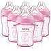 Nûby Nuby Natural Touch Decorated Baby Bottles (6 Pack, Pink)