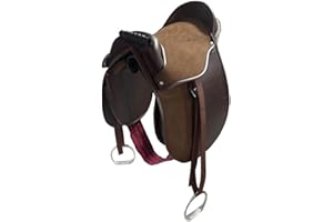 Cwell Equine Kids PONY PAD/Cub Saddle complete with stirrups, girth & Straps (10 Inches, Brown)