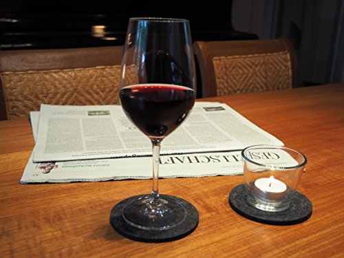 FILU Filzuntersetzer rund 8er Pack (Farbe wählbar) dunkelgrau – Untersetzer aus Filz für Tisch und Bar als Glasuntersetzer / Getränkeuntersetzer für Glas und Gläser - 3