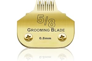BESTBOMG 5/8 Lame de Rechange pour toilettage de Chiens,Compatible avec Les séries Heiniger/Moser Max45 /Andis/Oster A5 Tondeuse pour Chien,1/32" (0,8mm) Couper Longueur