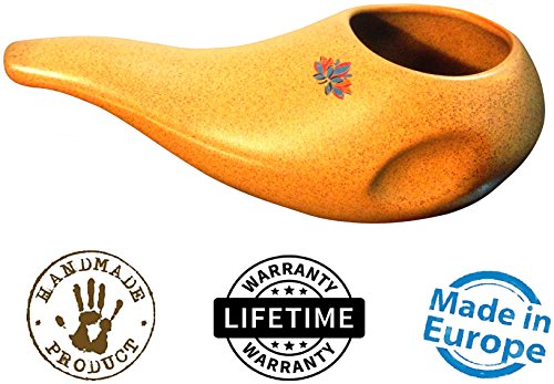 Sattvic Path BEST Rated Ceramic Neti Pot - Ergonomic Design and Hand-made …, Clay Brown