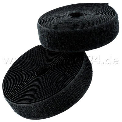 4m Klettband (Flausch und Haken), 50mm breit, Farben: schwarz – zum Aufnaehen - 2