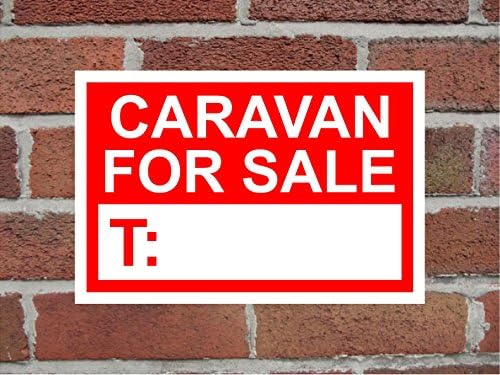 Caravan For Sale Correx Sign 300mm x 200mm. Red/White.