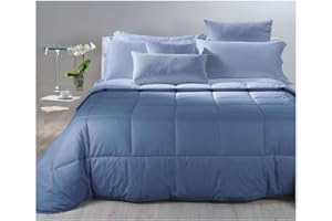 Caleffi Colcha bicolor de algodón para cama de matrimonio (Avio)