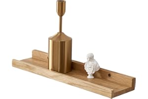Gieanoo Drewniana listwa na zdjęcia, 30 cm, regał z litego dębu, regał wiszący, regał ścienny, regał na przyprawy, regał wiszący, idealny do salonu, sypialni, łazienki