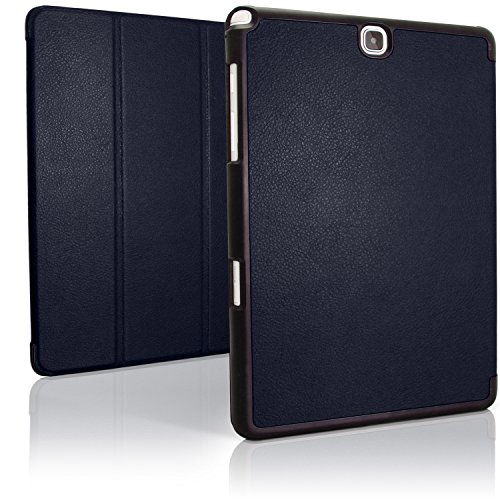 igadgitz Blau PU Ledertasche Hülle Smart Cover für Samsung Galaxy Tab A 9.7″ SM-T550 mit Multi-Winkel Betrachtungs + Auto Sleep/Wake + Displayschutzfolie - 2